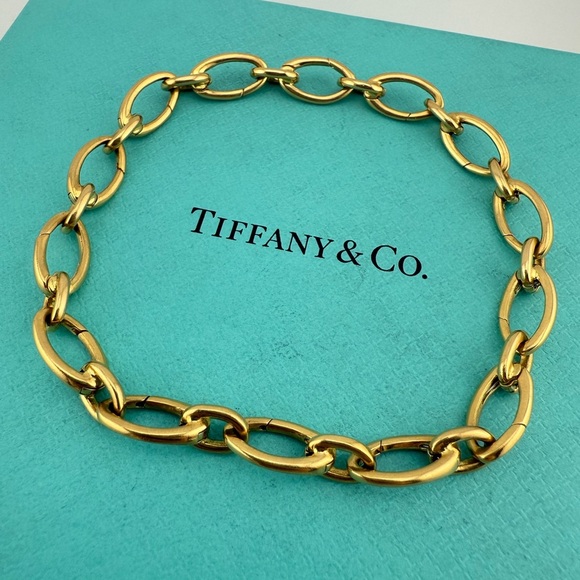 RARE Tiffany & Co. 18k Yellow Gold Clasping Link Bracelet 17g Retired 💕 - Picture 1 of 6